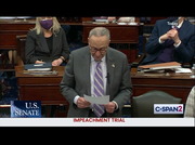 Senate Majority Leader Schumer Reacts to Senate Impeachment Trial : CSPAN2 : February 9, 2021 9:37pm-9:41pm EST